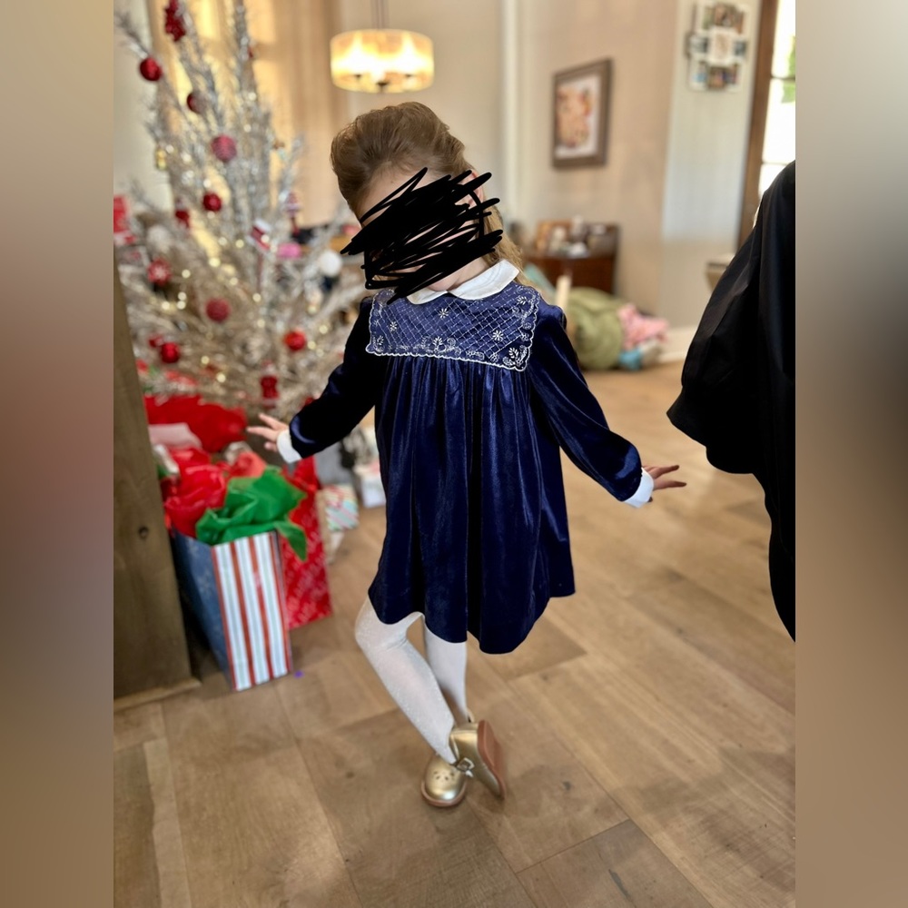 Vintage Nannette navy blue toddler dress 5T